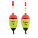 2pcs Luminous Fishing Float Vertical Rock Fishing Buoy Plastic Bobber 15g