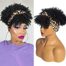 Curly Puff Turban Wig Synthetic Headband Wig Wrap For Lady T4D2