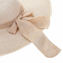 Summer Women Floppy Hat Big Bowknot Straw Hat Wide Brim Beach Hat Sun Hat crU1E3