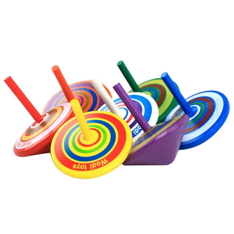 Wood Gyro Kids Toys Relief Stress Desktop Spinning Top Toys Gifts (Circle)