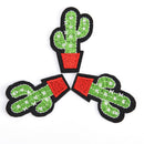 3pcs Cactus Embroidery Fabric Applique Iron/Sew on Patches For Clothing New 3C