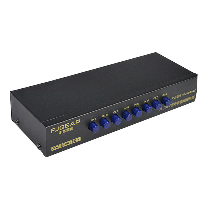 Audio Video AV RCA Switch Switcher 1 to 8 Ports Splitter RCA TV AV Splitter