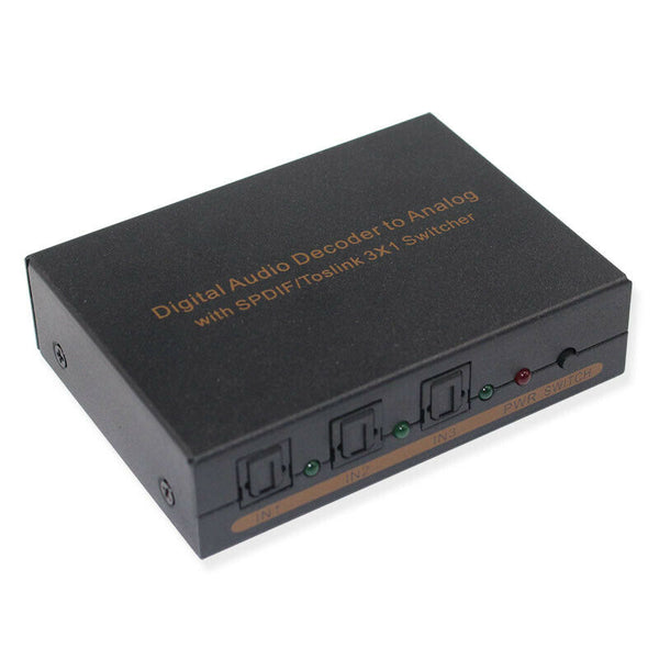 Digital Audio Decoder to Analog 3 Port Optical SPDIF Toslink to L/R RCA 3.5mN4Z5