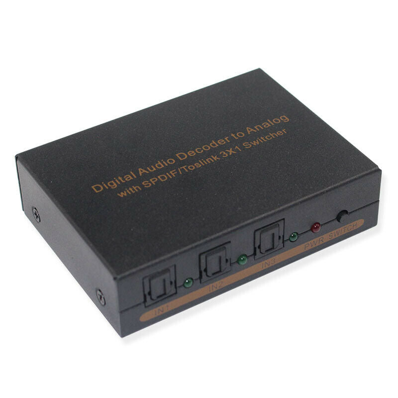 Digital Audio Decoder to Analog 3 Port Optical SPDIF Toslink to L/R RCA 3.5mN4Z5