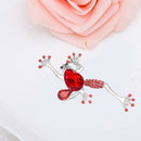 Pretty Rhinestone Crystal Red Frog Brooch Pins Animal Jewelry