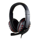 Gaming Headphone 3.5mm Wired Deep Bass PC Over-Ear Headset with Mic (Red)