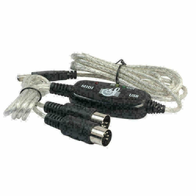 1.8m USB IN-OUT MIDI Interface Cable Converter PC to Music Adapter Best Key Q6P2