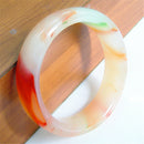 Chinese Natural Beautiful Colourful Jade Bangle Hand Carved Jade Bracelet Gift