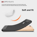 Carbon Fiber Soft TPU Protective Cover Cell Phone Case for OPPO A73 Black