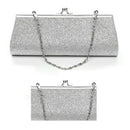 Women Glitter Clutch Purse Evening Party Wedding Banquet Handbag Shoulder B E9U3