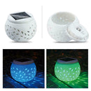LED Ceramic Stone Solar Powered Light Table Garden Lamp Outdoor NEW Ceramic Z6Z2