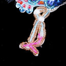 Blue Swan Rhinestones Sequins Patch Beads Clothes Applique DIY Accessories