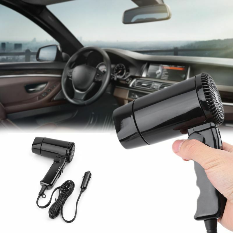 12V Car-styling Portable Hair Dryer Hot & Cold Folding Blower Window Defroster