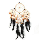 Five Rings Brown Feathers Dream Catcher Wall Hanging Home Car Decor Craft