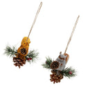 Artificial Squirrel Hanging Pendant For Home Xmas Party Dec Grey/Yellow