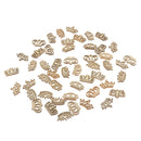 50 Pieces Unfinished Wood Hollow Crown Shape Wooden Plaque Embellishments