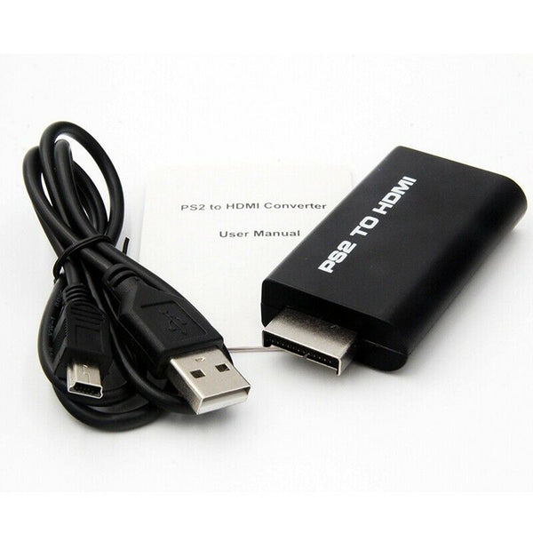 PS2 to HDMI Video Converter AV Adapter w/ 3.5mm Audio Output for HDTV Monit U1R4