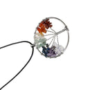 Natural Gravel Life Tree Necklace Pendant Colorful Gem Sweater Chain