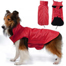 Red Dog Pet Raincoat Waterproof Outdoor Rain Jacket Fleece Lined Coat L