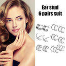 6 Pairs Simple Clip Earrings Non Pierced Ear Studs Women Men Jewelry Gift A