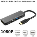 TyX-C to HDMI+USB3.0+USB2.0+Micro USB HUB HDMI Thunderbolt 3 Adapter OZ