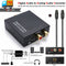 Digital Coaxial Optical to Analog RCA L/R Audio Converter Adapter with Aux 3.5mm