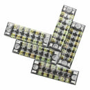 5 Pcs 600V 15A 6 Positions 2 Rows Barrier Screw Terminal Block Strip w Cove D9N1