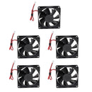 8025 80*80*25mm Cooling Fan Black for PC Case CPU Cooler Set of 5 (DC12V)