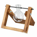 Wooden Stand Transparent Glass Plant Containers Standing Hydroponics Plant  V4I3