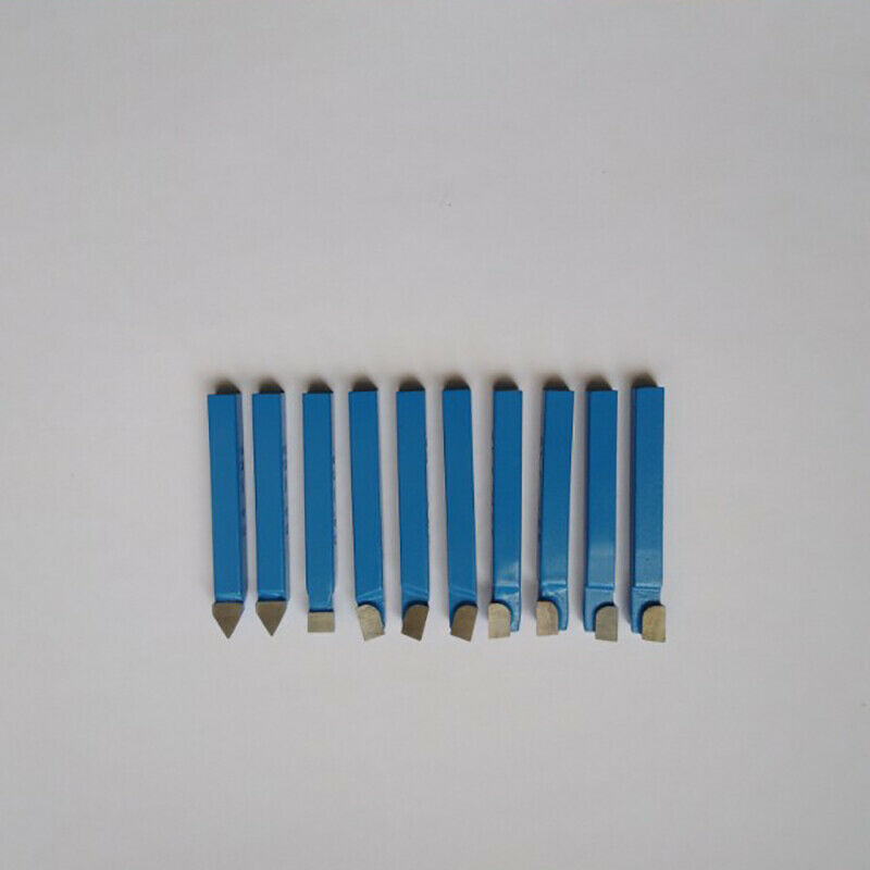 10Pcs Blue Carbide Lathe Tool Bit 1/4Inch Metal Tip Tipped Cutter Set For C I9R3
