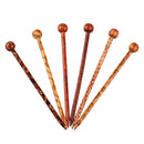 6 Pieces Retro Style Printed Wooden Hairpin Needle Headdress Jewelry Accessories