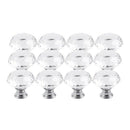 12pcs diamond-shaped crystal glass handle, 30mm drawer handle-transparent E6B4