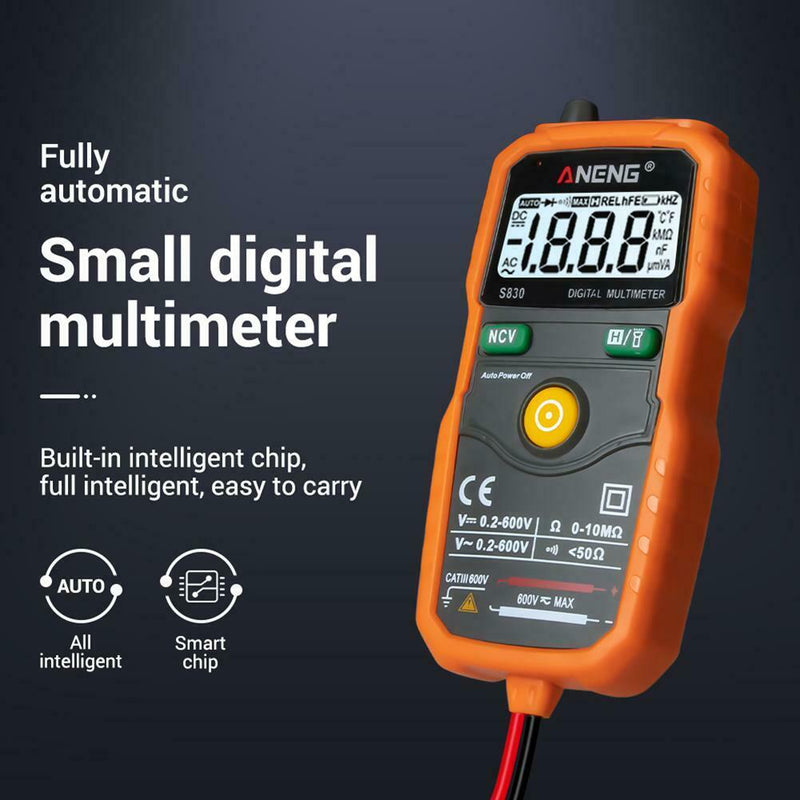 Digital Multimeter Transistor Capacitor Tester Capacitance Meter (Orange)