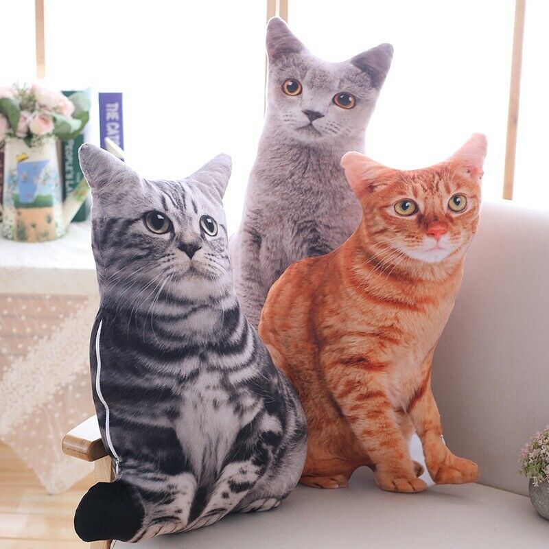 1pc 50cm Simulation Plush Cat Pillows Soft Stuffed Animals Cushion Sofa DecoB3R1