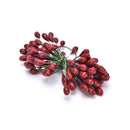 100XArtificial Red Holly Berry On Wire Bundle Garland Wreath Making Christmas 9Q