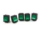 5PCS Green Lamp 4 Pin ON/OFF 2 Position DPST Rocker Switch 16A/250V KCD4-201 M&