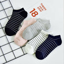 Color Random Stripe Socks Thin Cotton Sock Slippers Short Men Women Ankle SoB3C