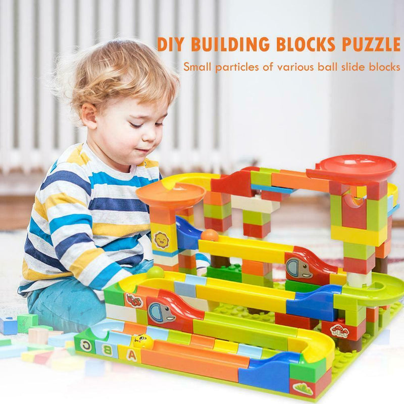 Funny DIY Creative Slide Track Assembled Large Particles Building Blocks