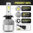 1 Pair H7 LED 72W 6500K 8000LM S4 Car Headlight Hi/Lo Beam Bulbs Waterproof