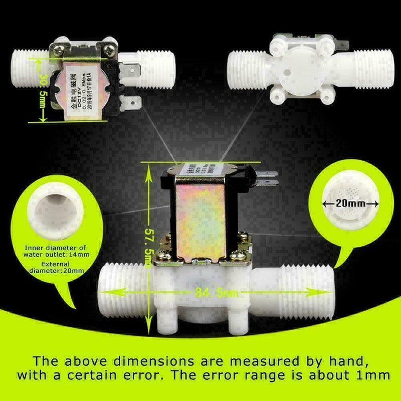 12V Electric Solenoid Valve Magnetic Air Inlet Flow 1/2" Thread L4M4 K7T3 R K2O9