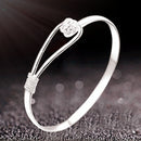 GroÃŸe Frauen Armband Versilbert Kreis Rose Manschette Armreif Schmuck  X**Rlj