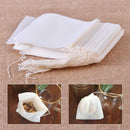 100x Filter Paper Drawstring Bag Herbs Tea Cooking Soup Spice Filter Bag 10x8cm