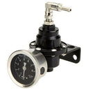 Black Universal Adjustable Aluminum Fuel Pressure Regulator W/Gauge Kit Aut V3G5