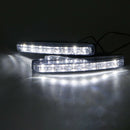 8 LED Daytime Running Lights Car Driving DRL Fog Lamp Light White Bright 12V