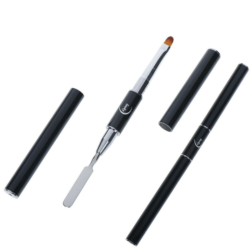 1X UV Gel Liner Brush Painting Acrylic Pen Nail Polish Tool with Mixing Spatu Kw