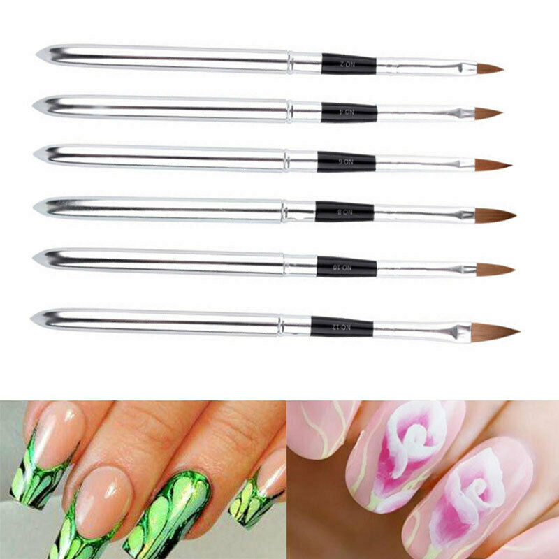 Professional Round Sable Acrylic Nail Art Brush Various Size 2 4 6 8 10  GQJ