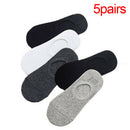 5pairs Mens Socks Boat Socks Summer Male Casual Breathable Socks Solid Color -OZ