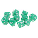 10pcs 10 Sided Dice D10 Acrylic Dice for  Green Portable