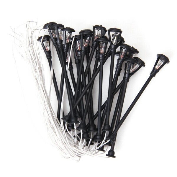 20pcs Mini Lamp LED Lights 1/100 Scale, Diorama Landscaping Making Accessories
