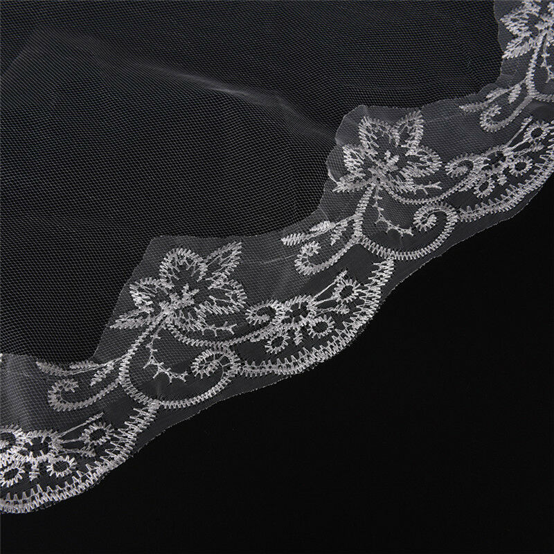 White Ivory Cathedral Length Lace Edge Bride Wedding Bridal Long  150CM B Gw